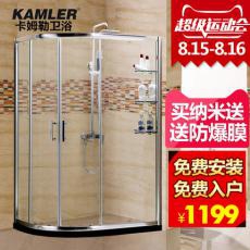 卡姆勒淋浴房整体浴室移门钢化玻璃沐浴房隔断屏风弧扇形浴房定制